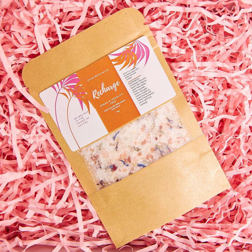 Recharge Bath Salts - Scented bath salts with luxury fragrances. Leaves skin feeling superbly soft and smooth